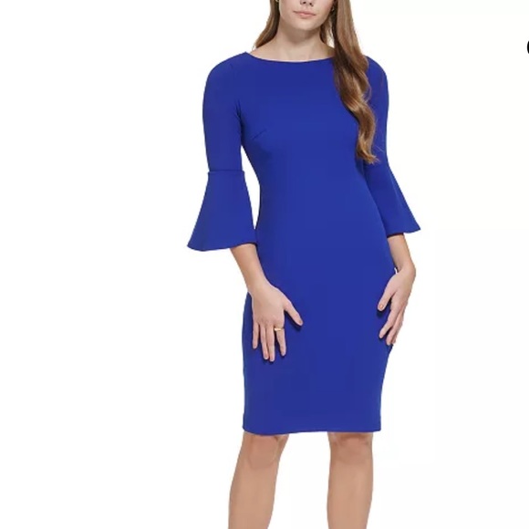 Calvin Klein Dresses & Skirts - Calvin Klein Women's Bell-Sleeve Sheath Dress Size 6
